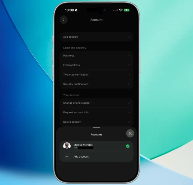 چند اکانتی واتساپ در آیفون