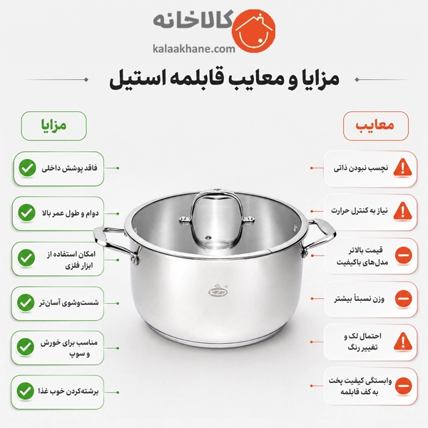 مزایا و معایب قابلمه استیل مزایا و معایب قابلمه استیل
